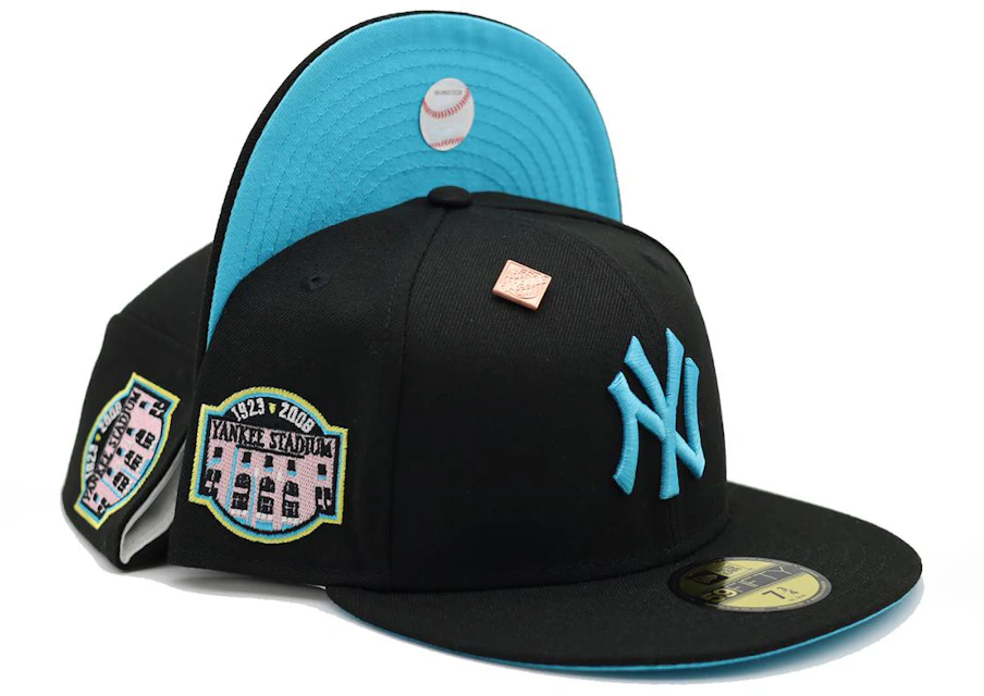 New New York Yankees Tulip Collection Yankee Stadium Patch Capsule Hats Exclusive 59Fifty Fitted Hat Black/Blue - SS21 - US