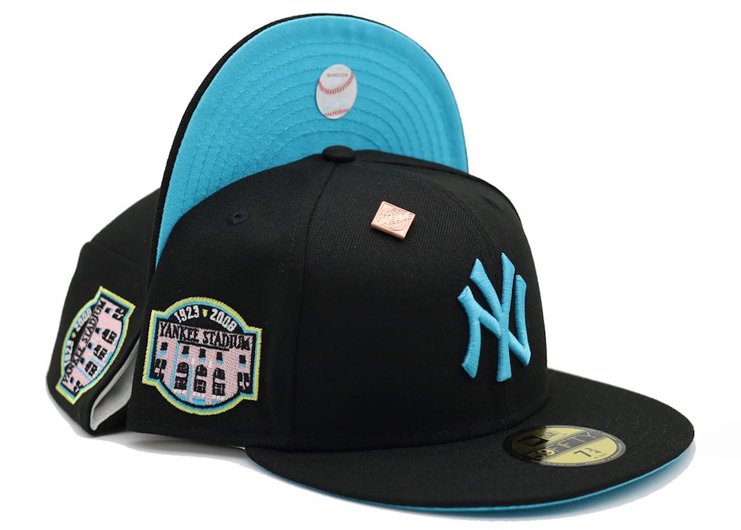 Pre-owned New Era New York Yankees Tulip Collection Yankee Stadium Patch Capsule Hats Exclusive 59fifty Fitted In Black/blue