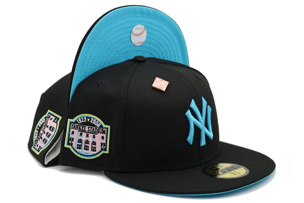 Pre-owned New Era New York Yankees Tulip Collection Yankee Stadium Patch Capsule Hats Exclusive 59fifty Fitted In Black/blue