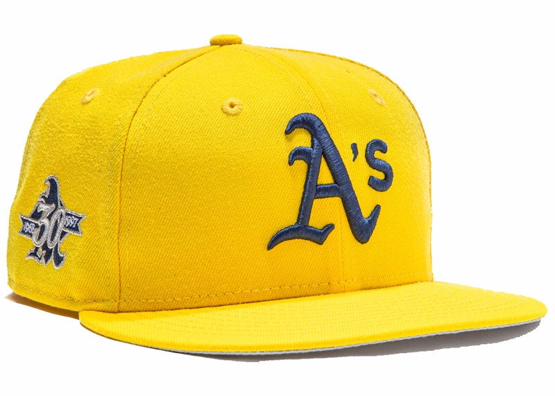 yellow oakland a's hat