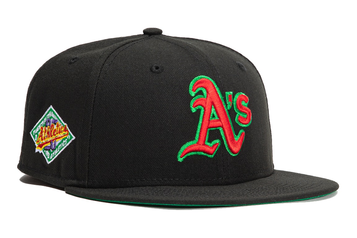 Pre-owned New Era Oakland Athletics Aux Pack Vol 2 25th Anniversary Patch Hat Club Exclusive 59fifty Fitted Ha In Black/red/kelly