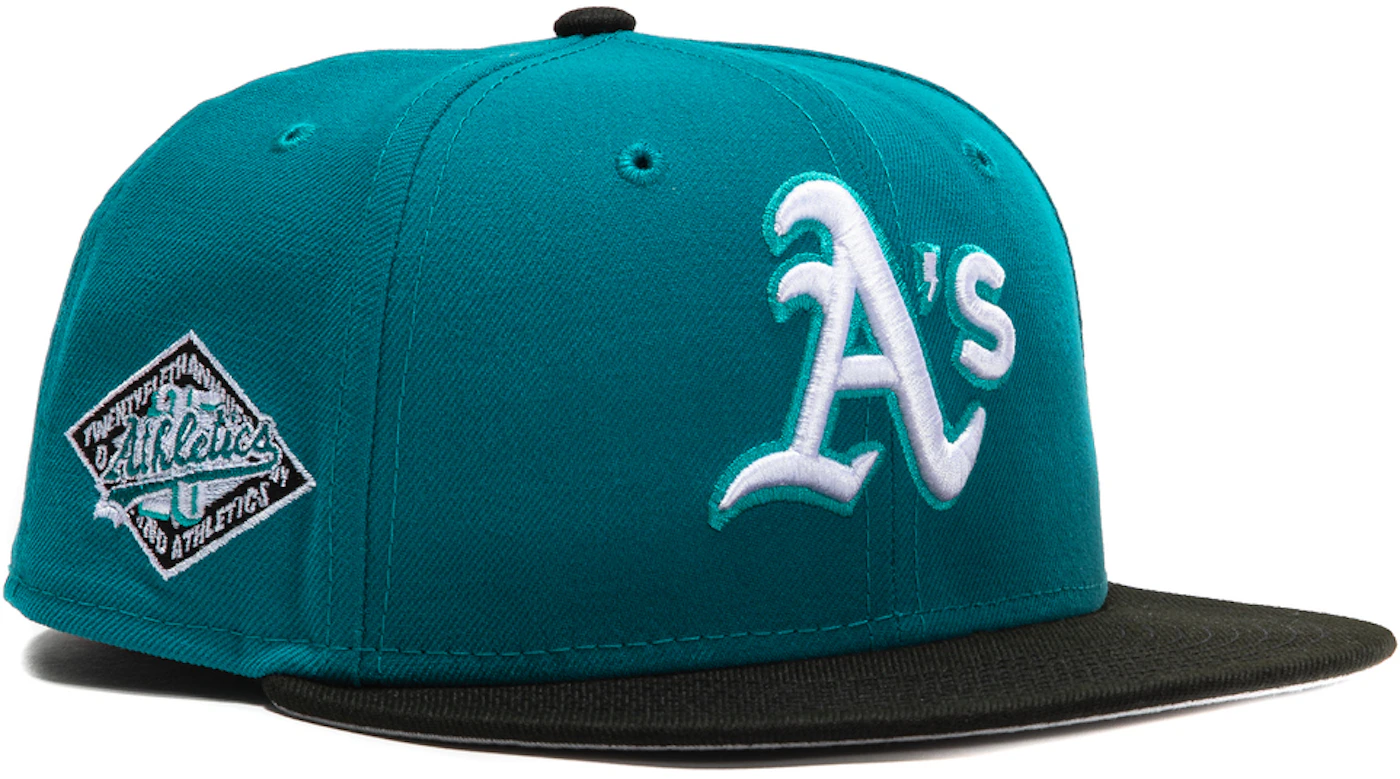 New Era Oakland Athletics Aux Pack Vol 2 25th Anniversary Patch Hat Club Exclusive 59FIFTY Fitted Hat Teal/Black