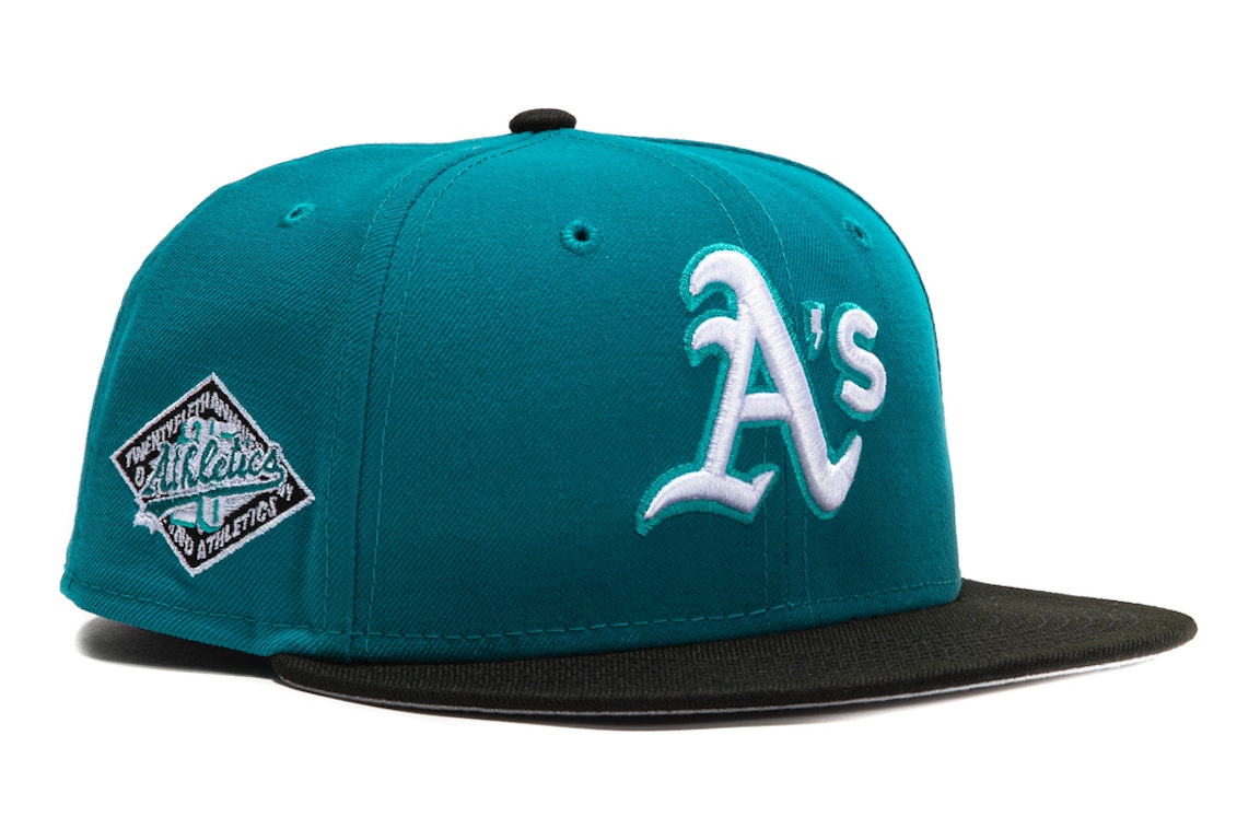 Pre-owned New Era Oakland Athletics Aux Pack Vol 2 25th Anniversary Patch Hat Club Exclusive 59fifty Fitted Ha In Teal/black