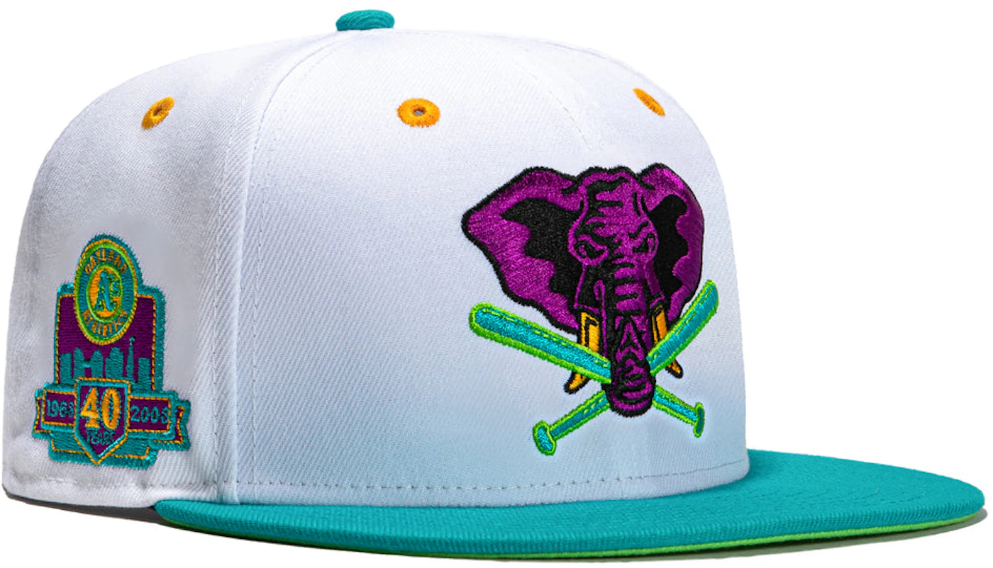 Oakland Athletics Chrome Hyphy Stomper 50th Anniversary 50th Side Patch  Lavender UV 59FIFTY Fitted Hat
