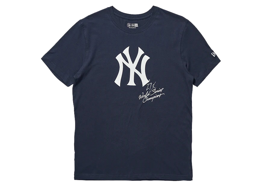 New Era Mens New York Yankees Sleeve Taping T Shirt Black White I Landau   Landau Store