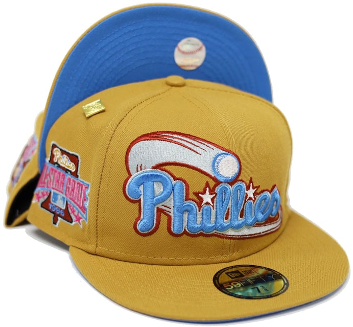 New Era Philadelphia Phillies 1996 All Star Game Patch Capsule Hats  Exclusive 59Fifty Fitted Hat Brown/Blue - US