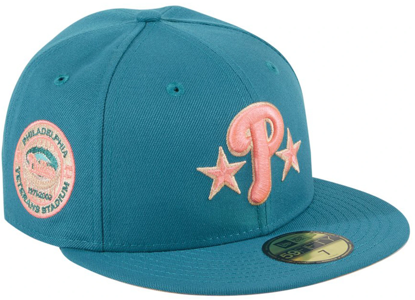 New Era Philadelphia Phillies Badlands Veterans Stadium Patch Hat Club  Exclusive 59Fifty Fitted Hat Teal Men's - FW21 - US