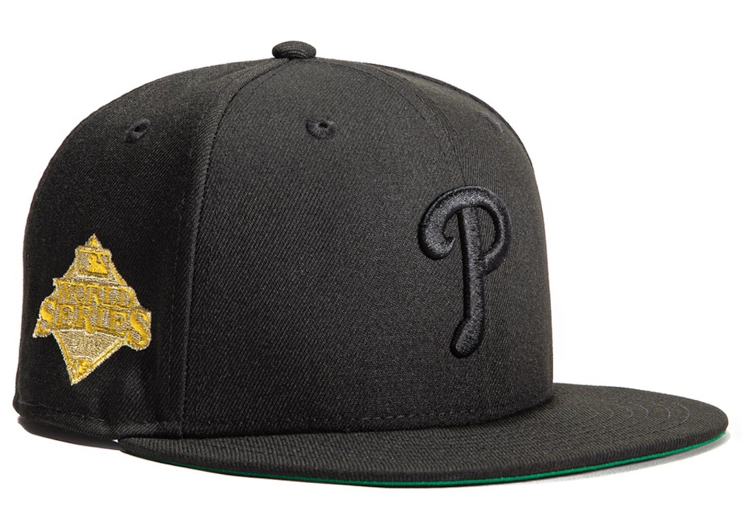 Pre-owned New Era Philadelphia Phillies Gold Digger 2008 World Series Patch Hat Club Exclusive 59fifty Fitted  In Black