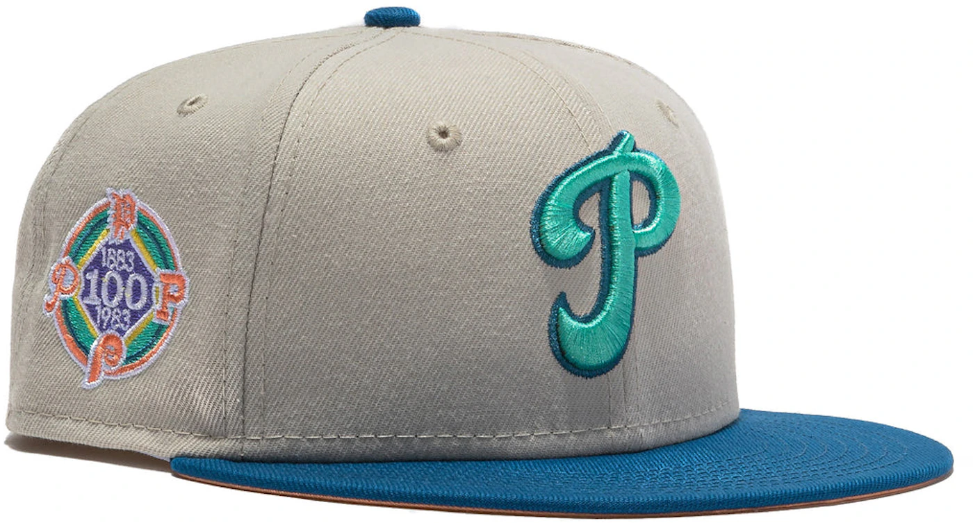 New Era Philadelphia Phillies Ocean Drive 1980 World Series Patch Hat Club  Exclusive 59Fifty Fitted Hat Stone/Indigo/Peach - SS22 Men's - GB
