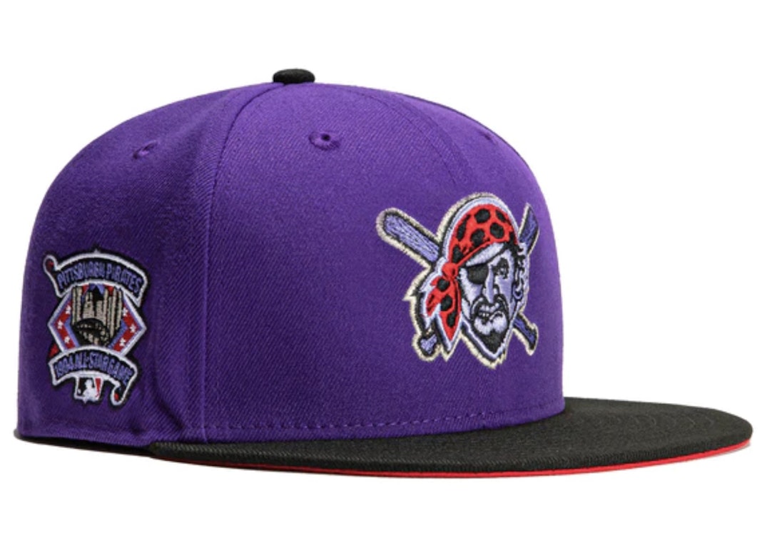 Pre-owned New Era Pittsburgh Pirates T-dot 1994 All Star Game Patch Alternate Hat Club Exclusive 59fifty Fitte In Purple/black