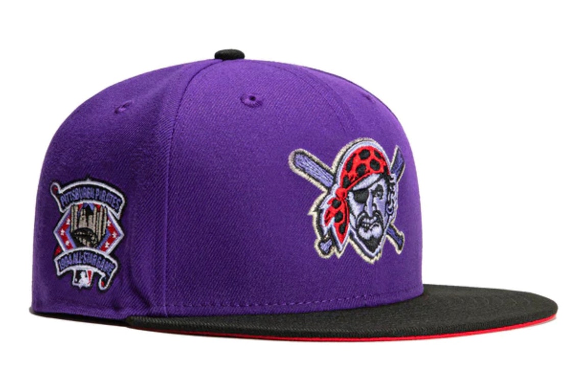 Pre-owned New Era Pittsburgh Pirates T-dot 1994 All Star Game Patch Alternate Hat Club Exclusive 59fifty Fitte In Purple/black