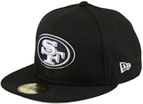 San Francisco 49ers Script Black Red Gold 59Fifty Fitted Hat by