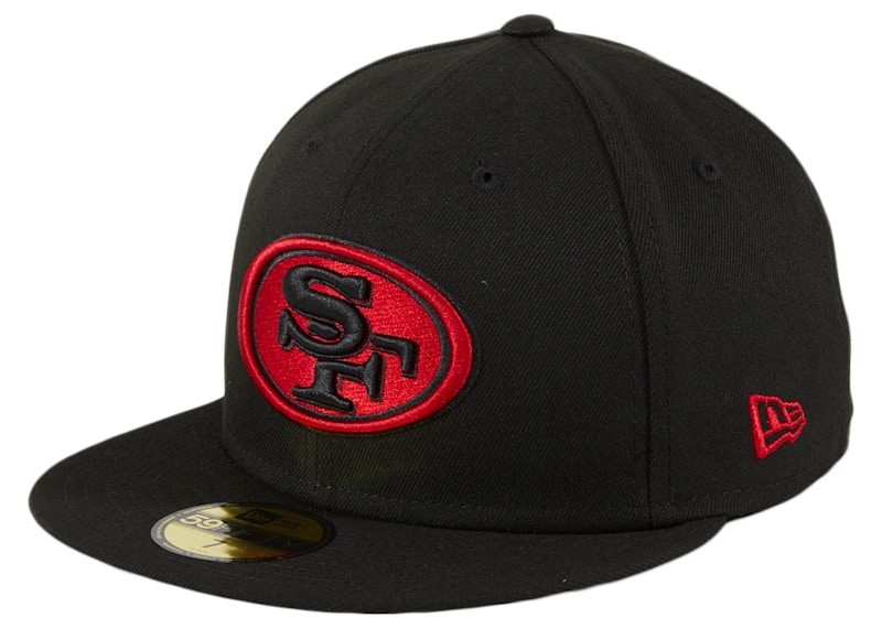 49ers red hat black logo