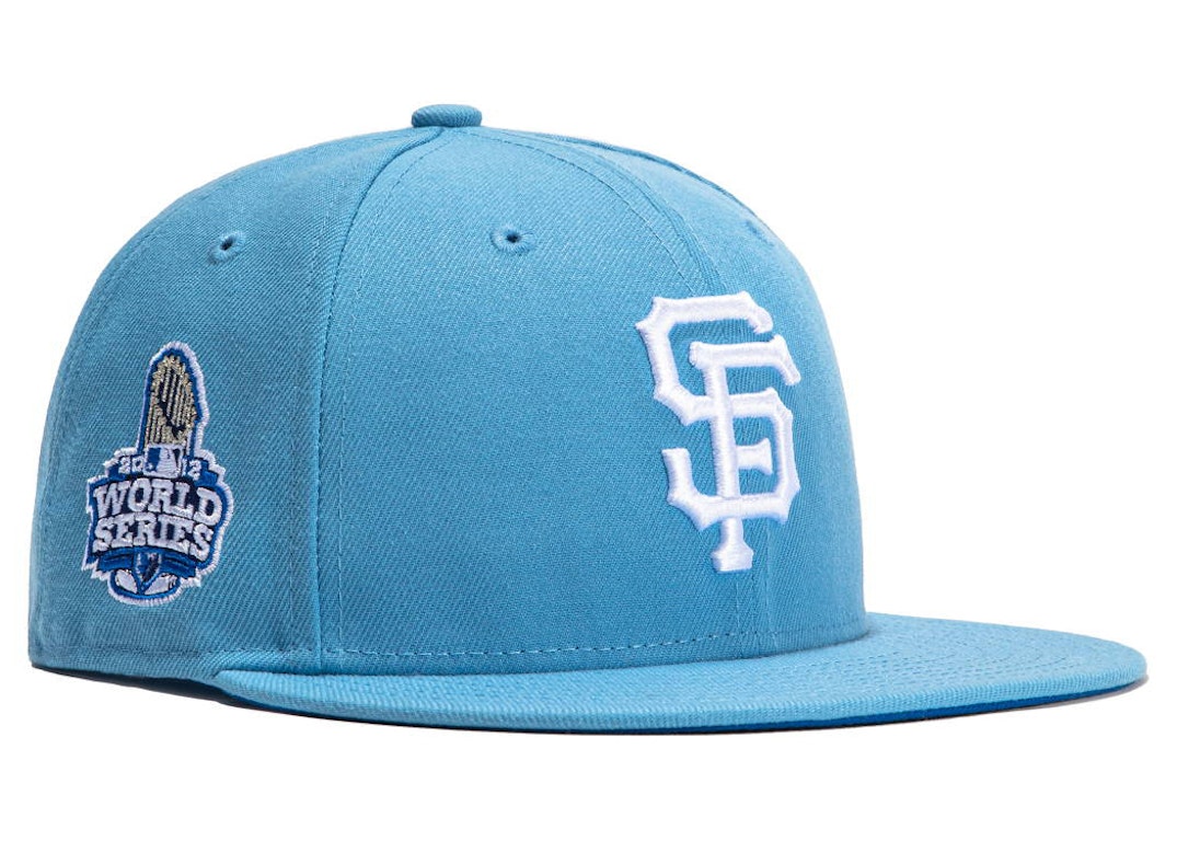 Pre-owned New Era San Francisco Giants 2012 Ws Iceberg Hat Club Exclusive 59fifty Fitted Hat Light Blue/royal