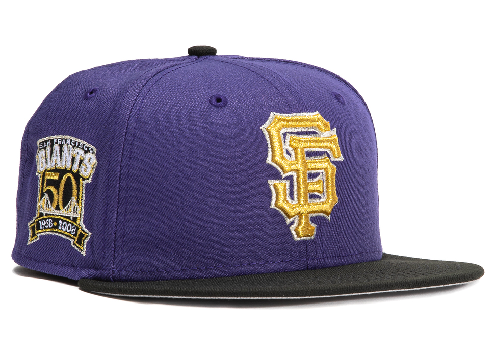 New Era San Francisco Giants T-Dot 2012 World Series Patch Hat Club Exclusive 59Fifty Fitted Hat Purple/Black