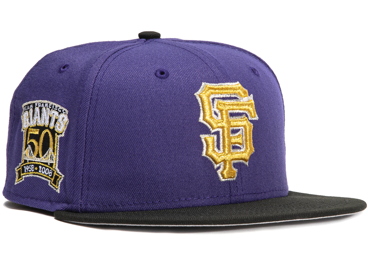 New Era San Francisco Giants Aux Pack Vol 2 50th Anniversary Patch Hat Club Exclusive 59FIFTY Fitted Hat Purple/Black