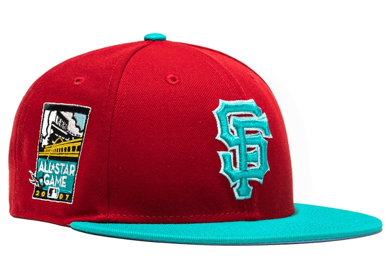 New Era San Francisco Giants Captain Planet 2.0 2007 All Star Game Patch  Hat Club Exclusive 59Fifty Fitted Hat Red/Teal