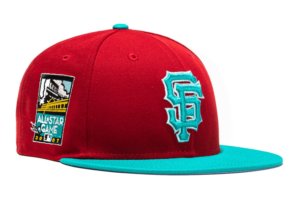 Pre-owned New Era San Francisco Giants Captain Planet 2.0 2007 All Star Game Patch Hat Club Exclusive 59fifty  In Red/teal