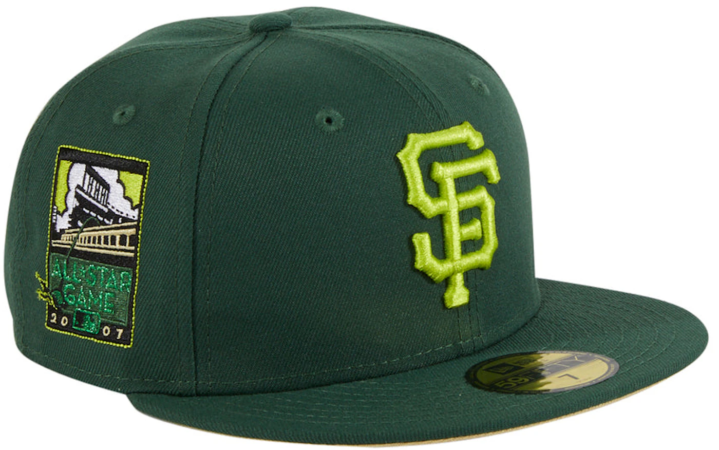 New Era San Francisco Giants Crocodile 2007 All Star Game Patch Hat Club Exclusive 59FIFTY Fitted Hat Green/Neon Yellow