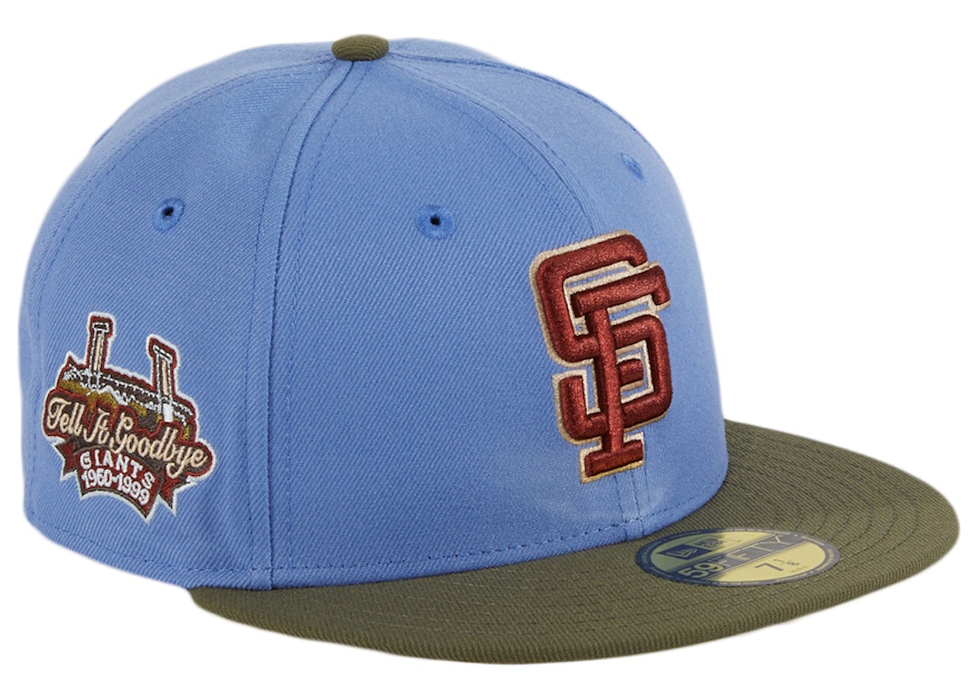 Pre-owned New Era San Francisco Giants Great Outdoors 25th Anniversary Patch Hat Club Exclusive 59fifty Fitted In Indigo/olive