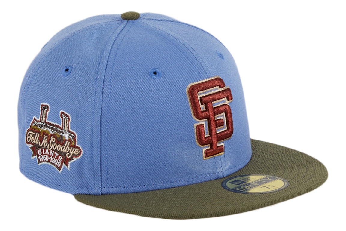 Pre-owned New Era San Francisco Giants Great Outdoors 25th Anniversary Patch Hat Club Exclusive 59fifty Fitted In Indigo/olive