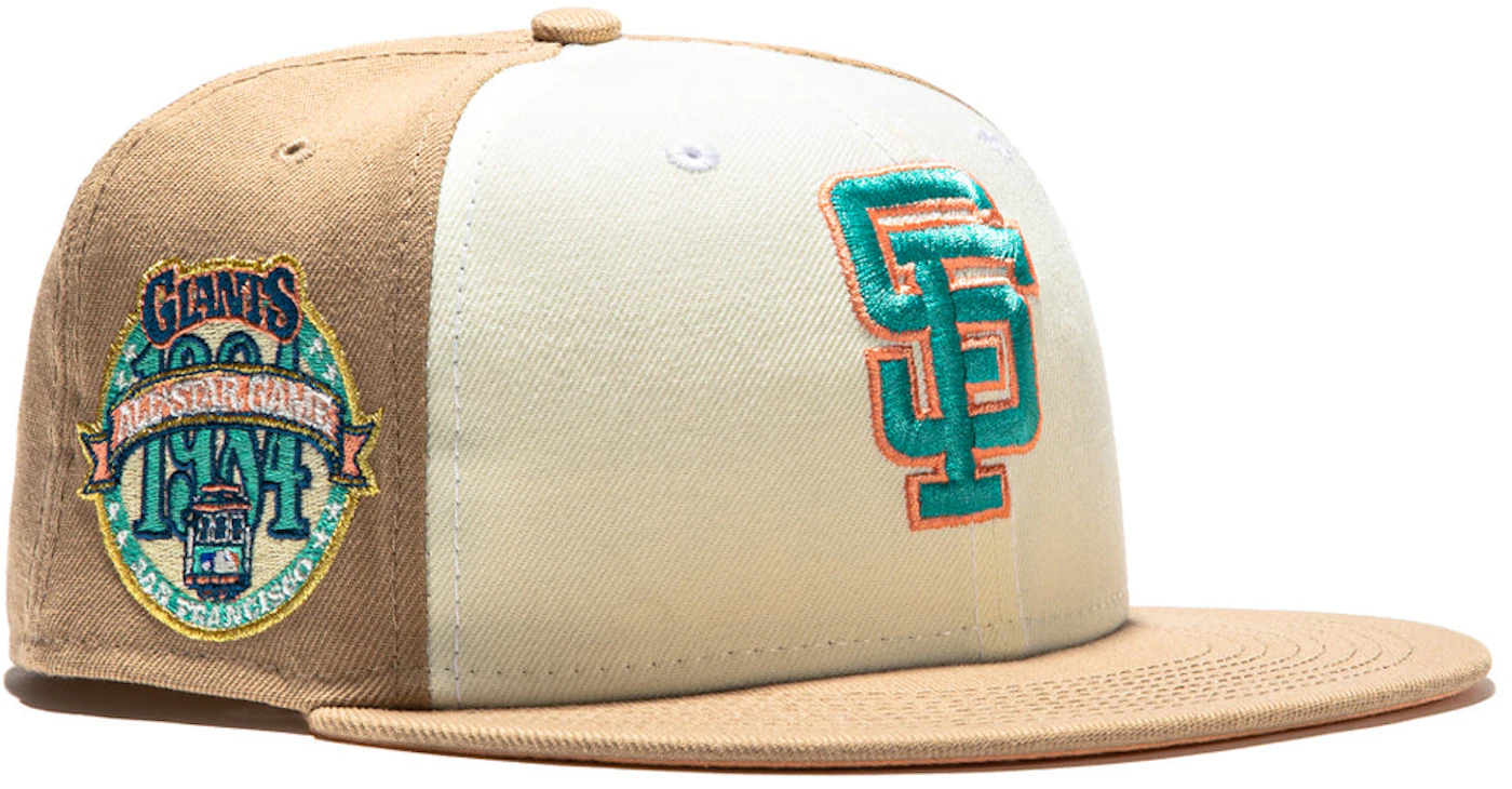 New Era San Francisco Giants Sugar Shack 2.0 1984 All Star Game Patch Rail  Hat Club Exclusive 59Fifty Fitted Hat White/Tan/Peach Men's - SS22 - US