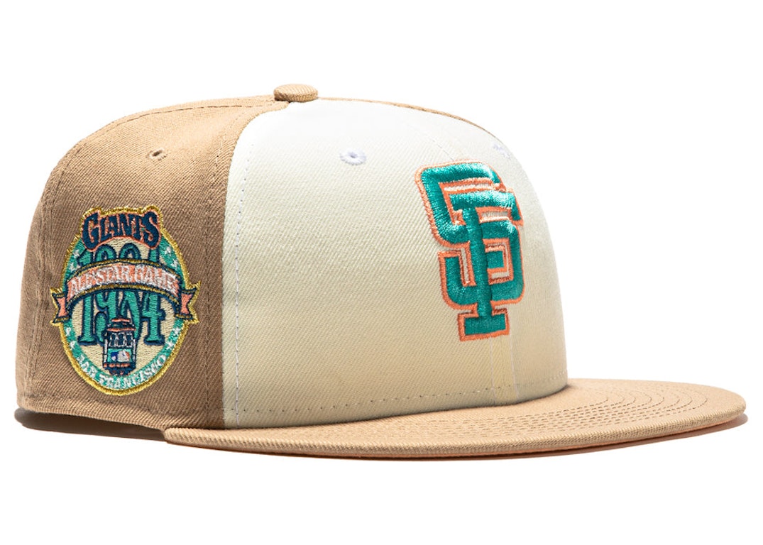 Pre-owned New Era San Francisco Giants Sugar Shack 2.0 1984 All Star Game Patch Rail Hat Club Exclusive 59fift In White/tan/peach