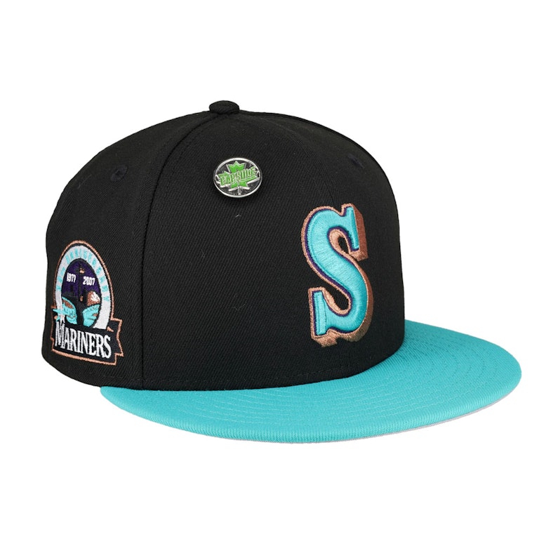 Pre-owned New Era Seattle Mariners 30th Anniversary Capsule Exclusive Fitted Hat 59fifty Fitted Hat Black/grey