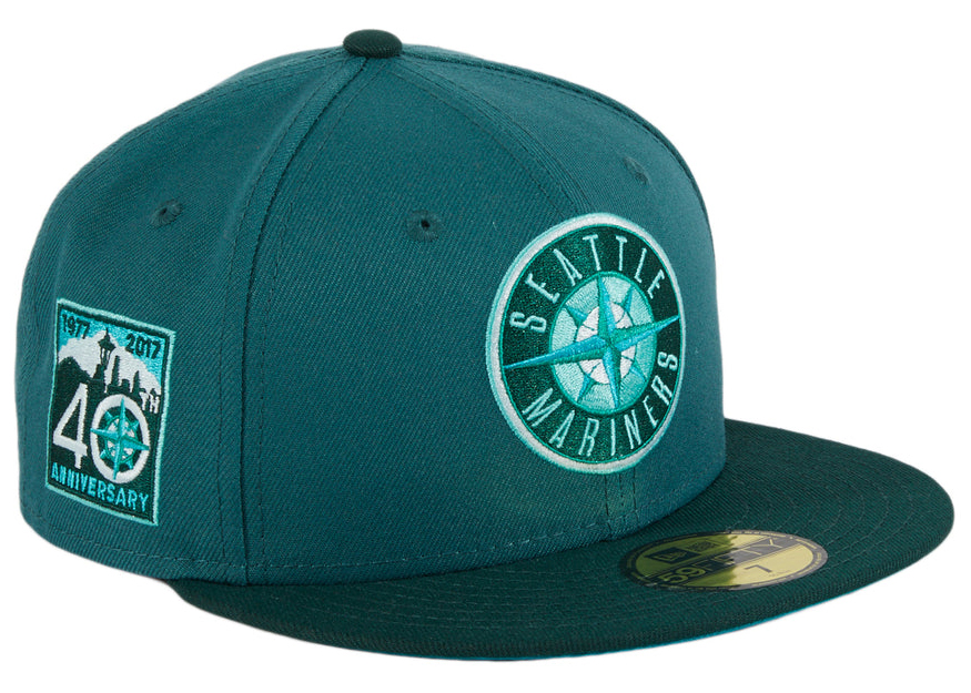Seattle Mariners New Era Aqua/Navy Bill And Pink Bottom With 40TH  Anniversary Patch On Side 9FIFTY Adjustable SnapBack Hat
