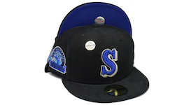 New Era Seattle Mariners Capsule Corduroy Campfire 30th Season Patch Fitted Hat Fitted Hat Black/Blue