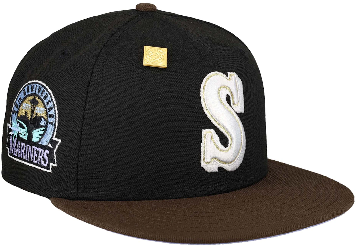 New Era Seattle Mariners Capsule Vintage Collection 30th Anniversary  59Fifty Fitted Hat Black/Lavender Men's - US