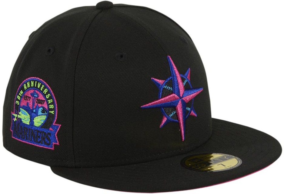 New Era Seattle Mariners T-Dot 30th Anniversary Patch Hat Club Exclusive  59Fifty Fitted Hat Purple/Black Men's - FW22 - US