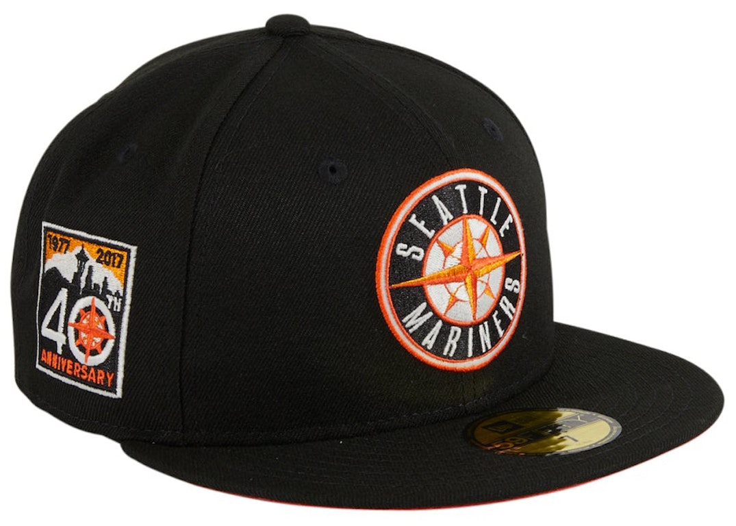 Pre-owned New Era Seattle Mariners Glow My God 40th Anniversary Patch Logo Hat Club Exclusive 59fifty Fitted H In Black