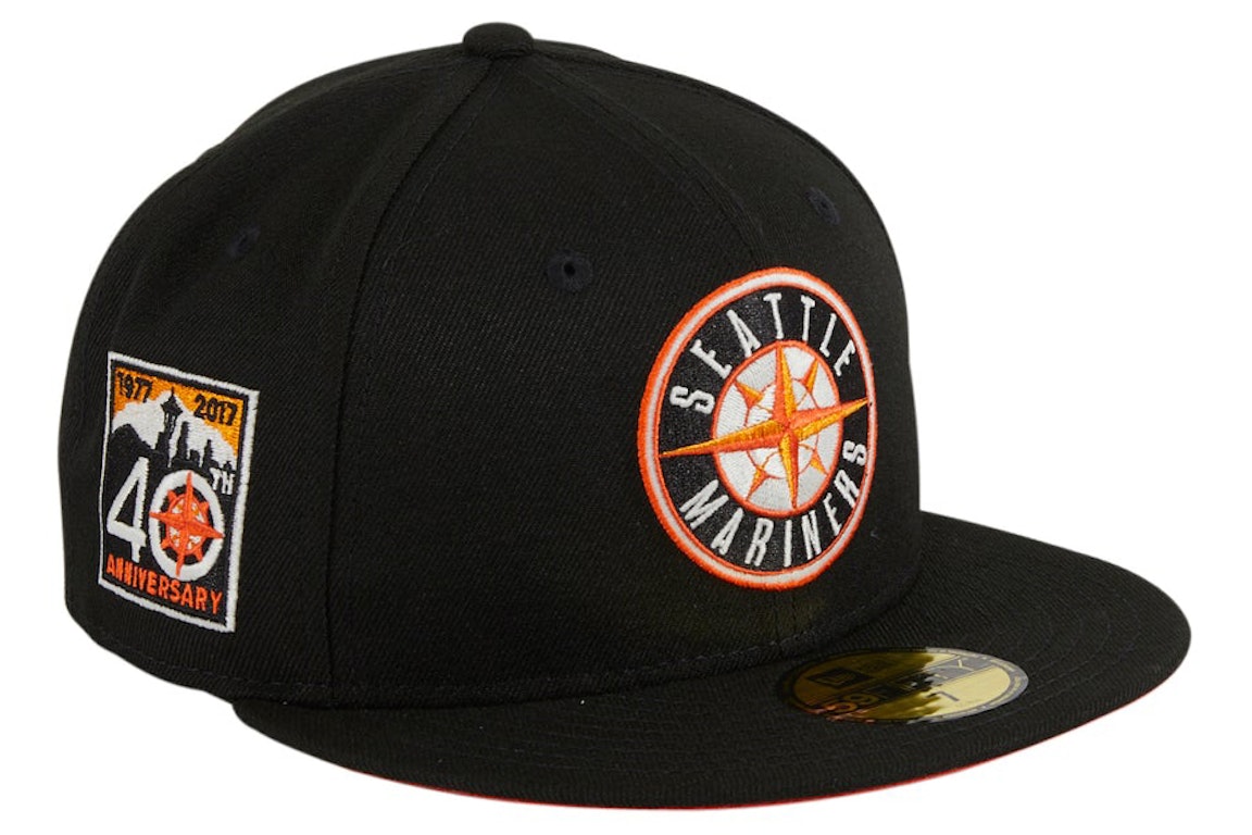 Pre-owned New Era Seattle Mariners Glow My God 40th Anniversary Patch Logo Hat Club Exclusive 59fifty Fitted H In Black