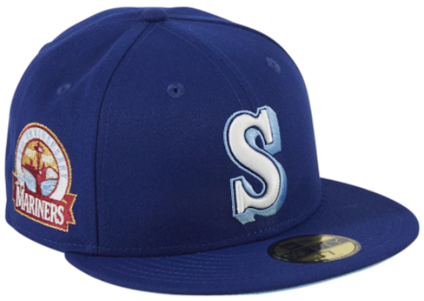 New Era Seattle Mariners Quiet Storm Hat Club Exclusive 30th Anniversary Patch 59FIFTY Fitted Hat Royal/White