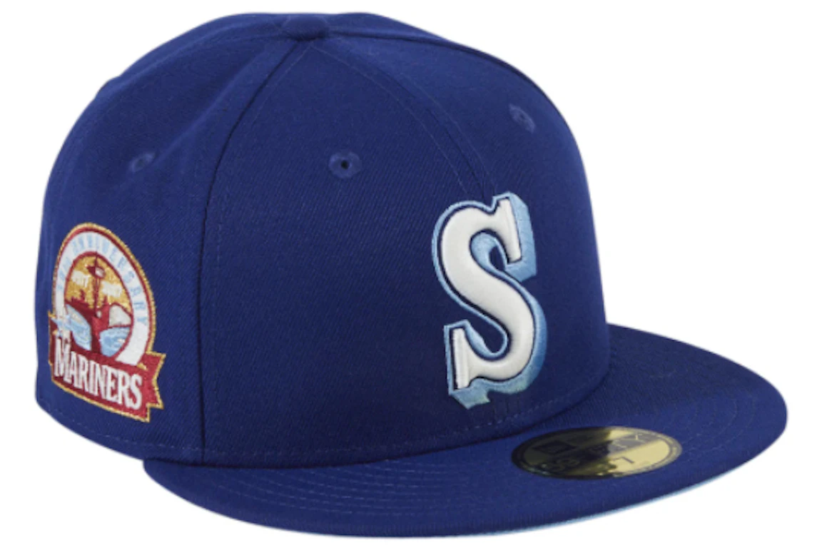 New Era Seattle Mariners Quiet Storm Hat Club Exclusive 30th Anniversary Patch 59Fifty Fitted Hat Royal/White