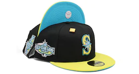 New Era Seattle Mariners Tulip Collection 2001 All Star Game Patch Capsule Hats Exclusive 59Fifty Fitted Hat Black/Blue