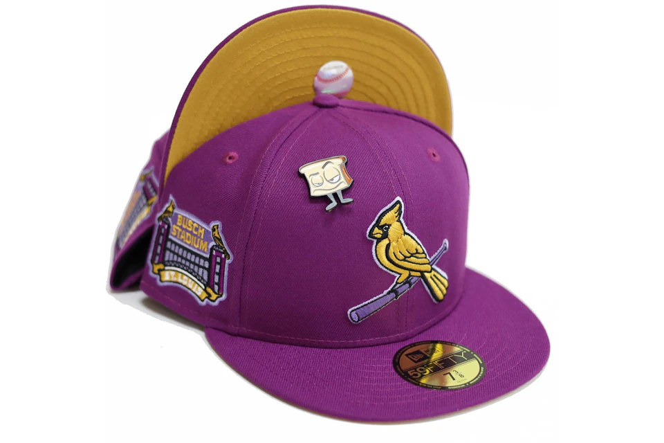 New Era St Louis Cardinals Capsule PBJ 2.0 Collection Busch Stadium 59Fifty  Fitted Hat Purple/Brown - US