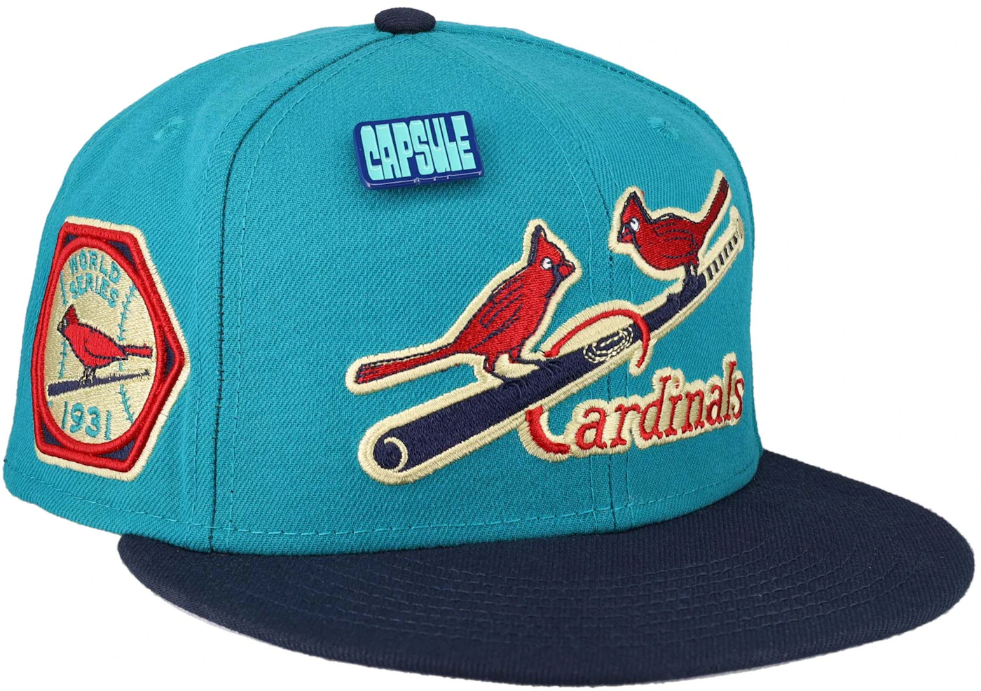 New Era Men's Sky Blue, Cilantro St. Louis Cardinals 1982 World Series 59FIFTY Fitted Hat - Sky Blue, Cilantro