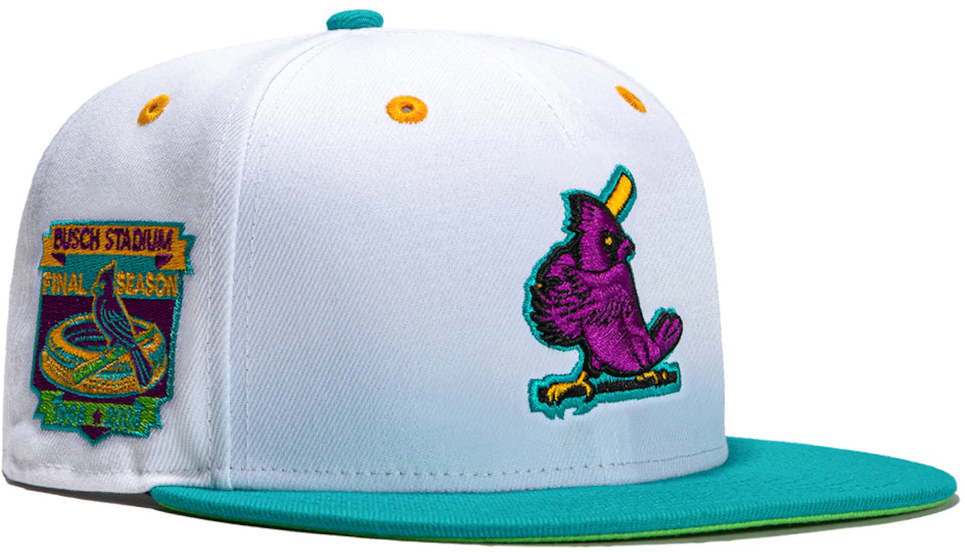 New Era St Louis Cardinals Dogtown Final Season Patch Hat Club Exclusive  59Fifty Fitted Hat White/Teal Men's - US