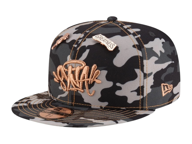 Pre-owned New Era Men's Syna World 59fifty Fitted Hat In Black/camo