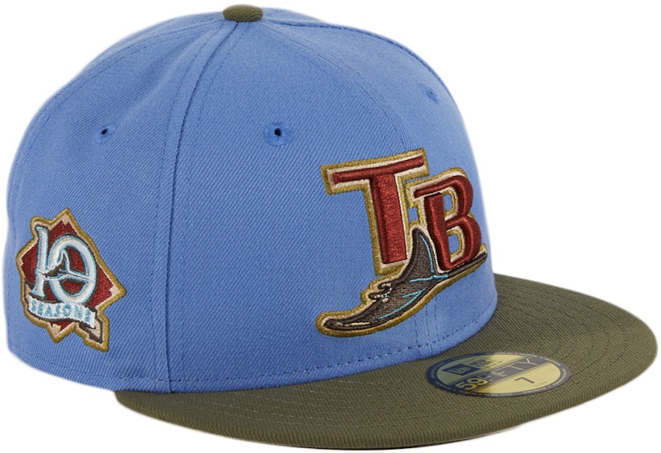 New Era Tampa Bay Rays Great Outdoors 10th Anniversary Patch Hat Club  Exclusive 59Fifty Fitted Hat Indigo/Olive Men's - SS22 - US