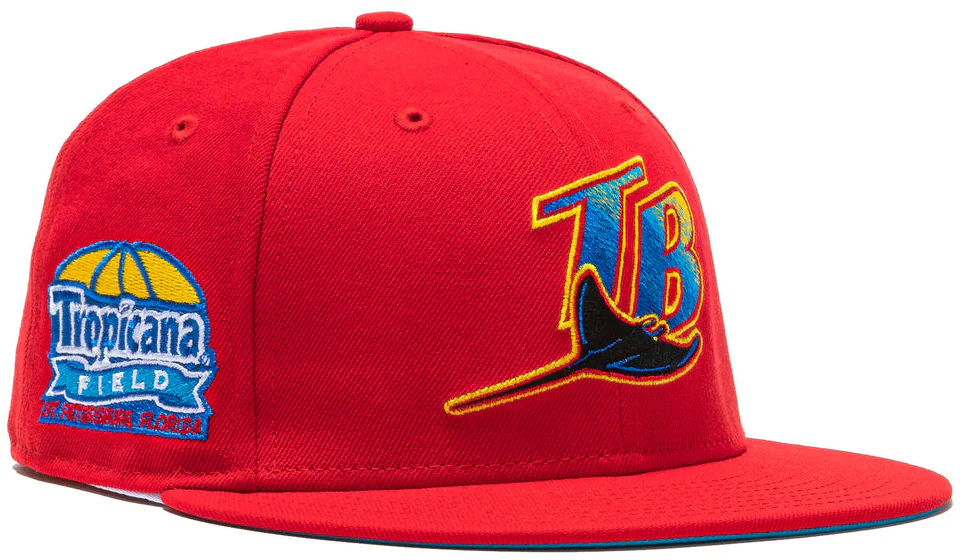 New Era Tampa Bay Rays Hat Wheels Tropicana Field Patch Hat Club Exclusive  59Fifty Fitted Hat Red Men's - SS22 - GB
