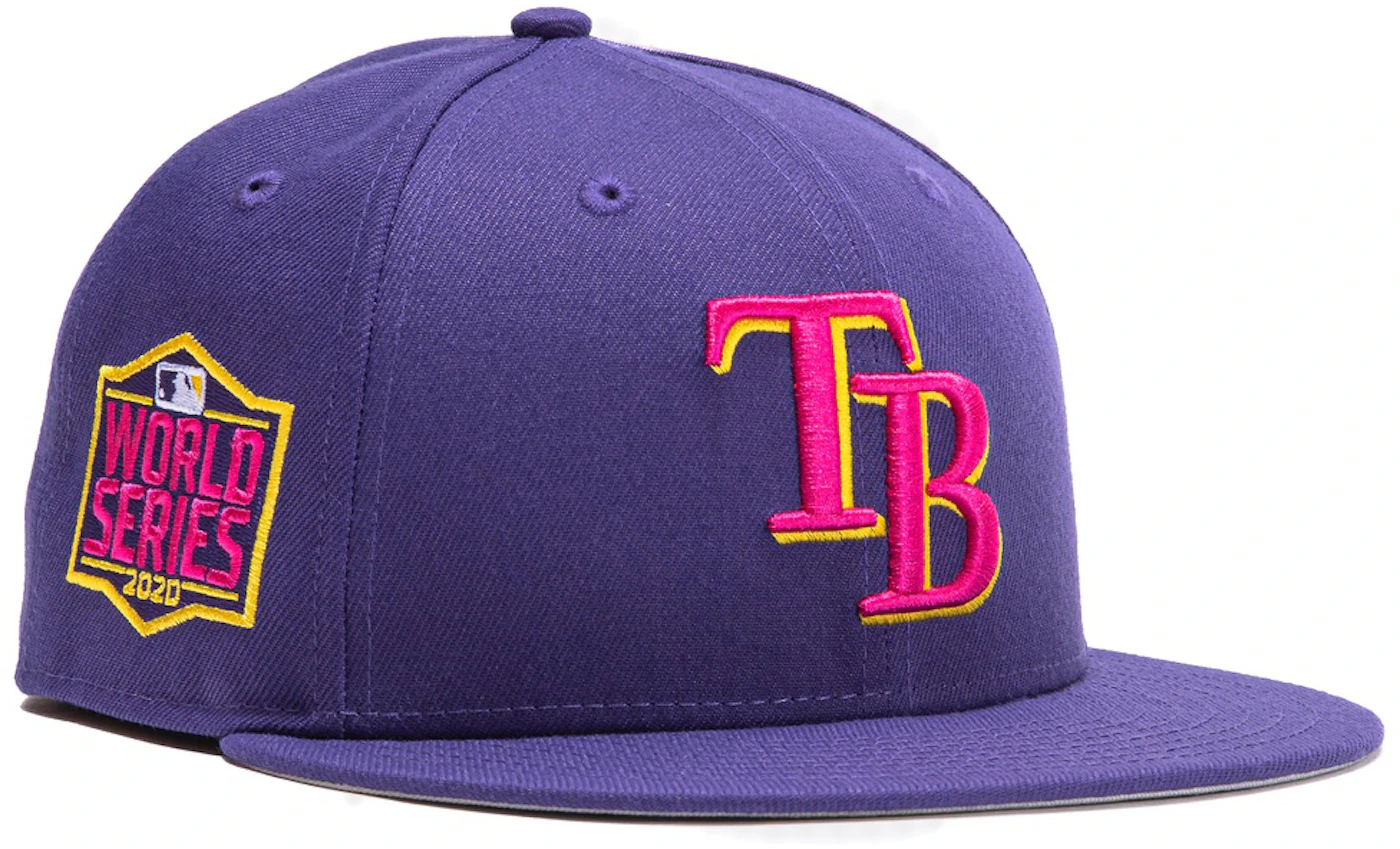 New Era 59FIFTY Tampa Bay Rays 20th Anniversary Patch Hat - Neon Blue, Purple Neon Blue/Purple / 7 1/8