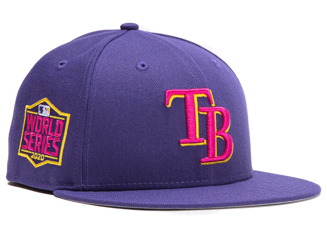 Pre-owned New Era Tampa Bay Rays Taco Pack 2020 World Series Patch Hat Club Exclusive 59fifty Fitted Hat Purpl In Purple/gold