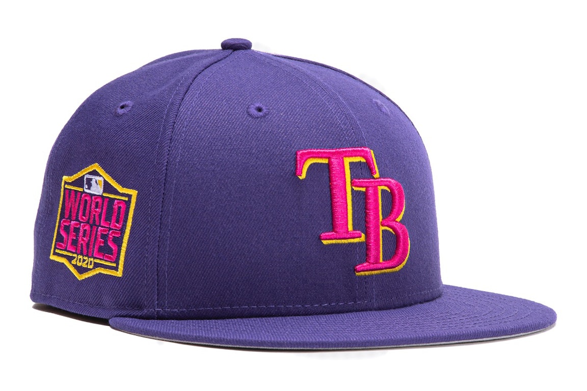 Pre-owned New Era Tampa Bay Rays Taco Pack 2020 World Series Patch Hat Club Exclusive 59fifty Fitted Hat Purpl In Purple/gold