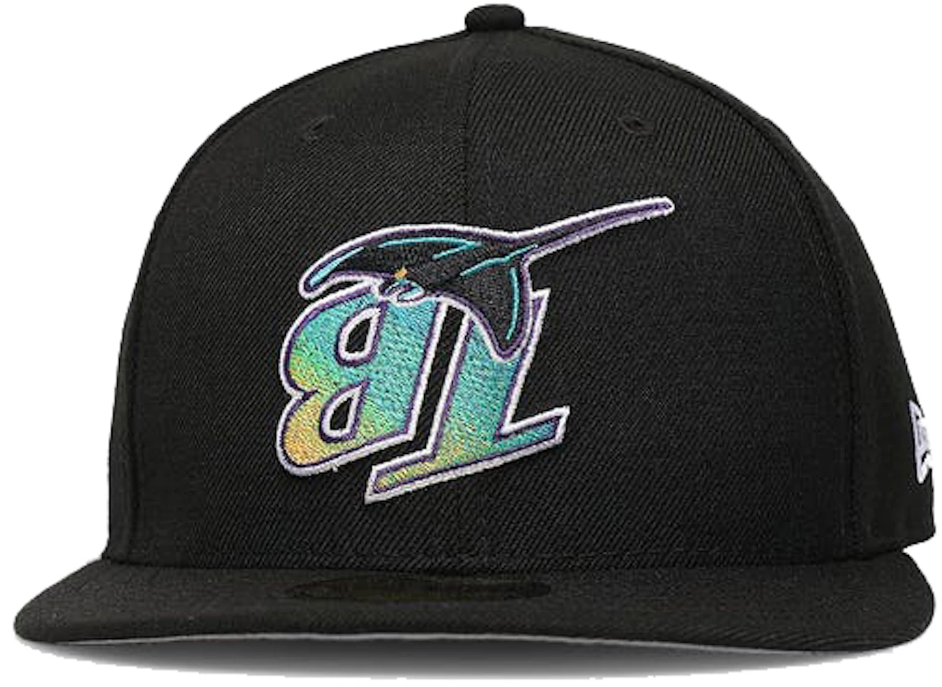 Men's New Era Stone/Black Tampa Bay Rays Chrome 59FIFTY Fitted Hat