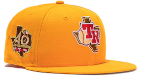 New Era Texas Rangers Beer Pack 40th Anniversary Patch Hat Club Exclusive 59Fifty Fitted Hat Gold/Brown