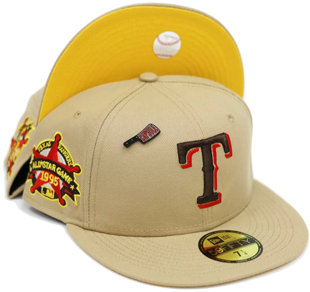 Men's New Era Yellow/Black Texas Rangers Grilled 59FIFTY Fitted Hat 