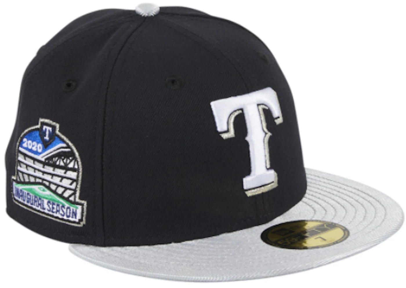 Texas Rangers New Era Retro 59FIFTY Fitted Hat - Stone/Navy